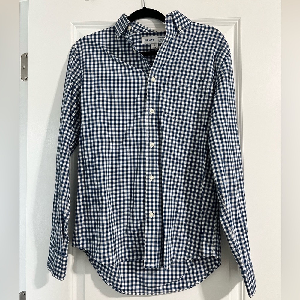 Men’s Old Navy Blue Plaid Button Down Work Shirt - Size Small